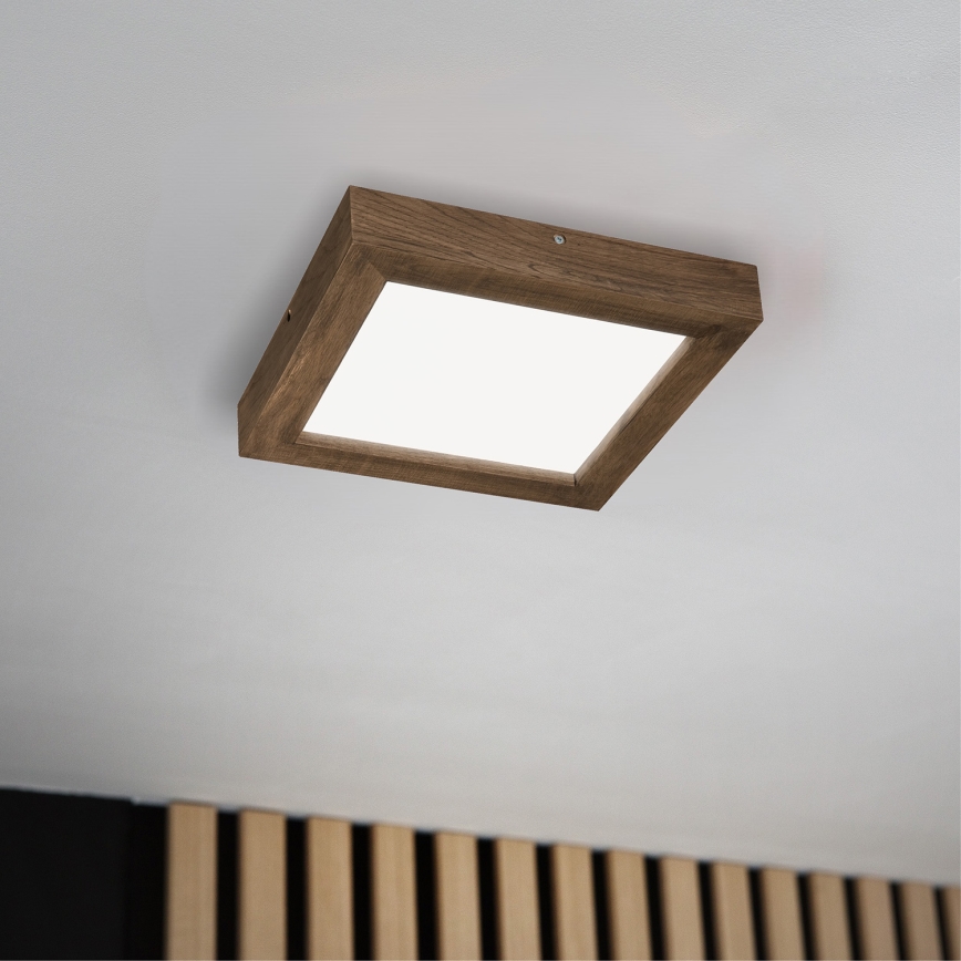 Brilagi - Himmennettävä kylpyhuoneen LED-kattovalaisin WOODY FRAME LED/24W/230V tammi 30x30 cm 3000-6000K IP44 + kauko-ohjaus
