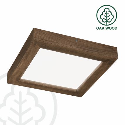 Brilagi - Himmennettävä kylpyhuoneen LED-kattovalaisin WOODY FRAME LED/24W/230V tammi 30x30 cm 3000-6000K IP44 + kauko-ohjaus
