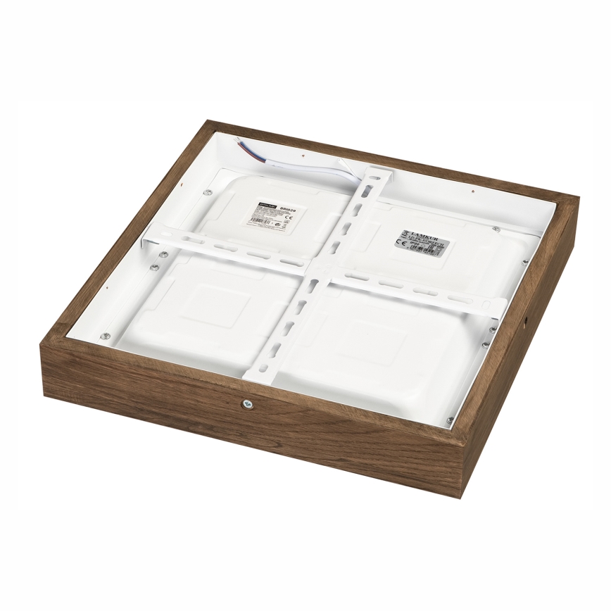 Brilagi - Himmennettävä kylpyhuoneen LED-kattovalaisin WOODY FRAME LED/24W/230V tammi 30x30 cm 3000-6000K IP44 + kauko-ohjaus