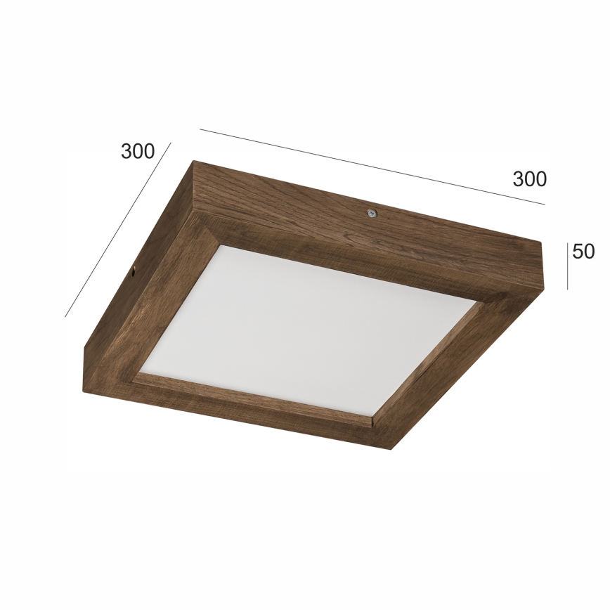 Brilagi - Himmennettävä kylpyhuoneen LED-kattovalaisin WOODY FRAME LED/24W/230V tammi 30x30 cm 3000-6000K IP44 + kauko-ohjaus