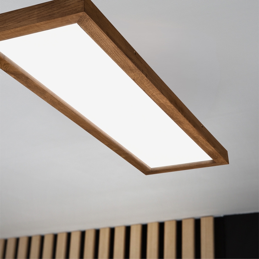 Brilagi - Himmennettävä kylpyhuoneen LED-kattovalaisin WOODY FRAME LED/50W/230V tammi kirsikka 120x30 cm 3000-6000K IP44 + kauko-ohjaus