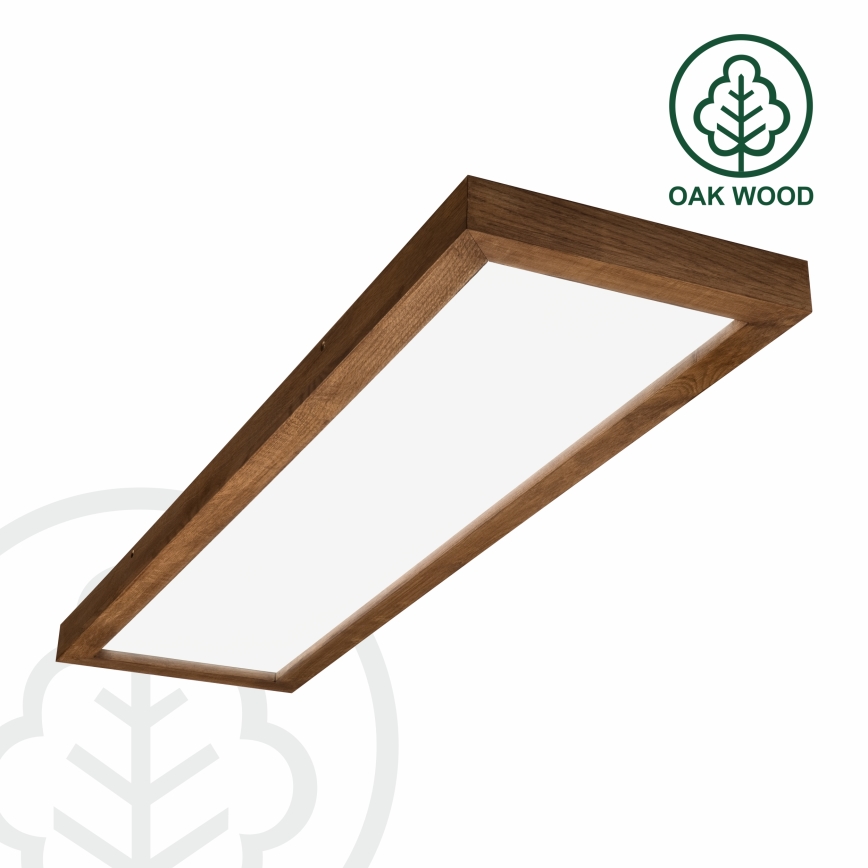 Brilagi - Himmennettävä kylpyhuoneen LED-kattovalaisin WOODY FRAME LED/50W/230V tammi kirsikka 120x30 cm 3000-6000K IP44 + kauko-ohjaus