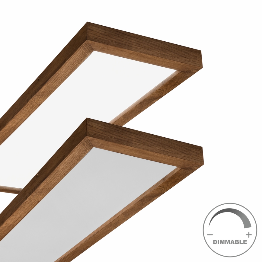 Brilagi - Himmennettävä kylpyhuoneen LED-kattovalaisin WOODY FRAME LED/50W/230V tammi kirsikka 120x30 cm 3000-6000K IP44 + kauko-ohjaus