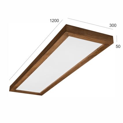 Brilagi - Himmennettävä kylpyhuoneen LED-kattovalaisin WOODY FRAME LED/50W/230V tammi kirsikka 120x30 cm 3000-6000K IP44 + kauko-ohjaus