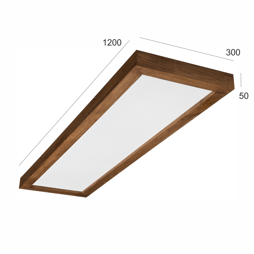 Brilagi - Himmennettävä kylpyhuoneen LED-kattovalaisin WOODY FRAME LED/50W/230V tammi kirsikka 120x30 cm 3000-6000K IP44 + kauko-ohjaus