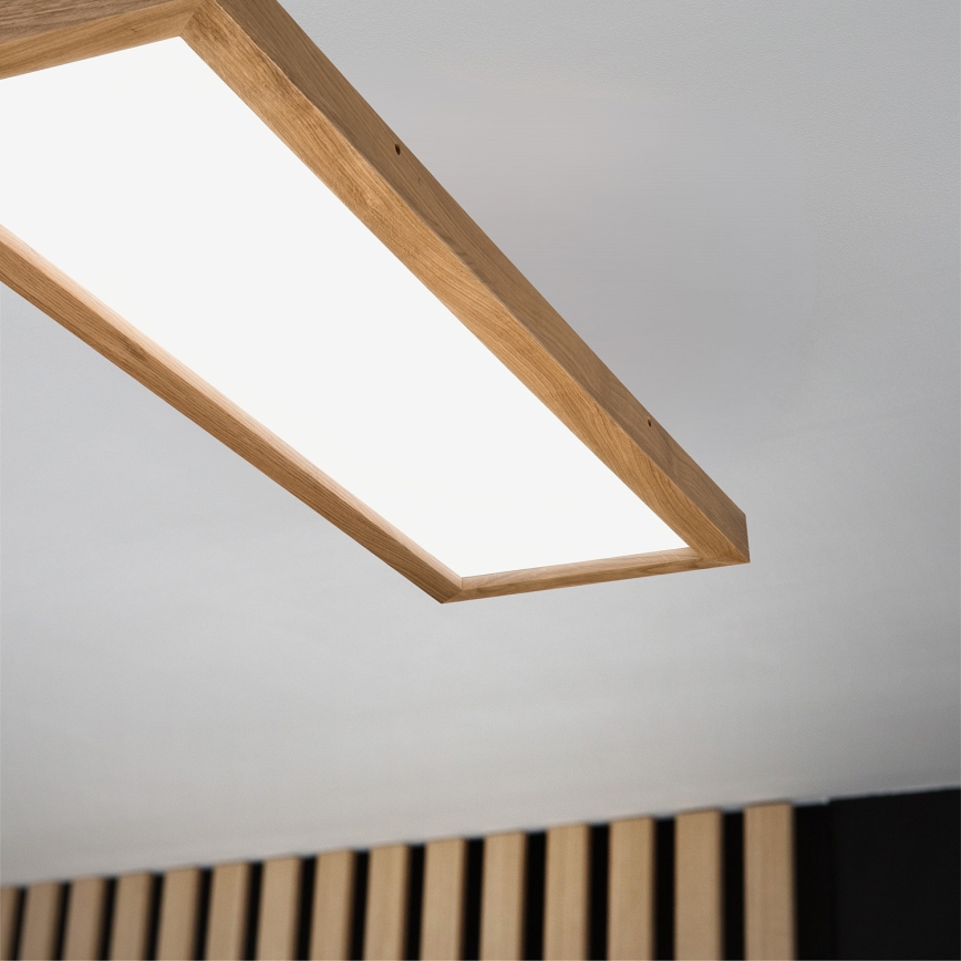Brilagi - Himmennettävä kylpyhuoneen LED-kattovalaisin WOODY FRAME LED/50W/230V tammi 120x30 cm 3000-6000K IP44 + kauko-ohjaus