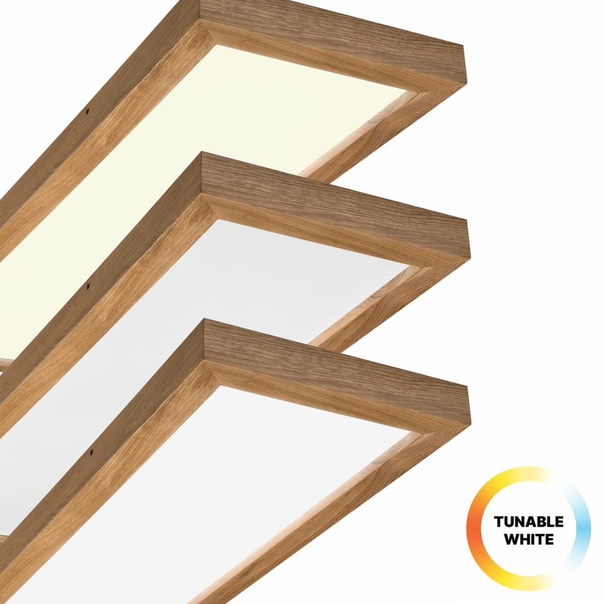 Brilagi - Himmennettävä kylpyhuoneen LED-kattovalaisin WOODY FRAME LED/50W/230V tammi 120x30 cm 3000-6000K IP44 + kauko-ohjaus