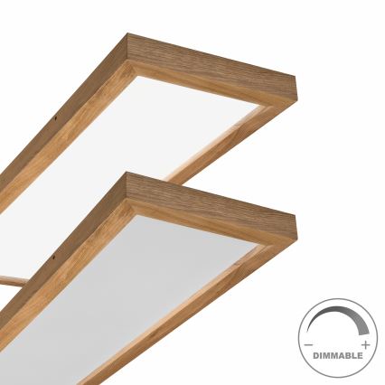 Brilagi - Himmennettävä kylpyhuoneen LED-kattovalaisin WOODY FRAME LED/50W/230V tammi 120x30 cm 3000-6000K IP44 + kauko-ohjaus