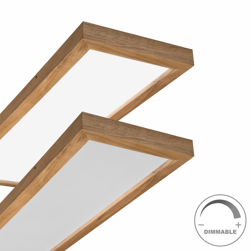Brilagi - Himmennettävä kylpyhuoneen LED-kattovalaisin WOODY FRAME LED/50W/230V tammi 120x30 cm 3000-6000K IP44 + kauko-ohjaus