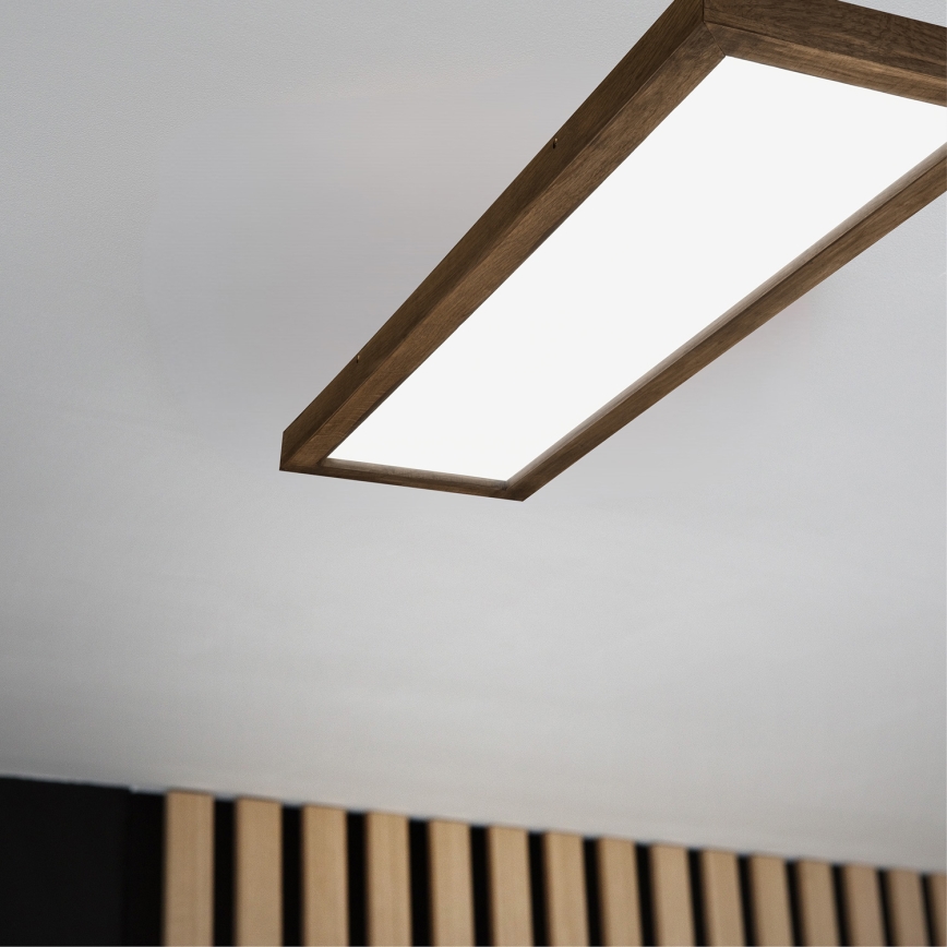 Brilagi - Himmennettävä kylpyhuoneen LED-kattovalaisin WOODY FRAME LED/50W/230V tammi 120x30 cm 3000-6000K IP44 + kauko-ohjaus