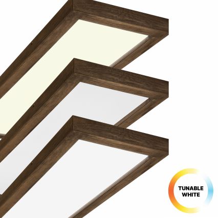 Brilagi - Himmennettävä kylpyhuoneen LED-kattovalaisin WOODY FRAME LED/50W/230V tammi 120x30 cm 3000-6000K IP44 + kauko-ohjaus
