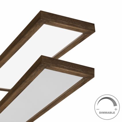 Brilagi - Himmennettävä kylpyhuoneen LED-kattovalaisin WOODY FRAME LED/50W/230V tammi 120x30 cm 3000-6000K IP44 + kauko-ohjaus