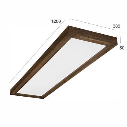 Brilagi - Himmennettävä kylpyhuoneen LED-kattovalaisin WOODY FRAME LED/50W/230V tammi 120x30 cm 3000-6000K IP44 + kauko-ohjaus