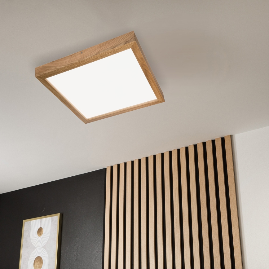 Brilagi - Himmennettävä kylpyhuoneen LED-kattovalaisin WOODY FRAME LED/50W/230V tammi 60x60 cm 3000-6000K IP44 + kauko-ohjaus