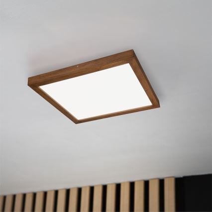 Brilagi - Himmennettävä kylpyhuoneen LED-kattovalaisin WOODY FRAME LED/50W/230V tammi kirsikka 60x60 cm 3000-6000K IP44 + kauko-ohjaus