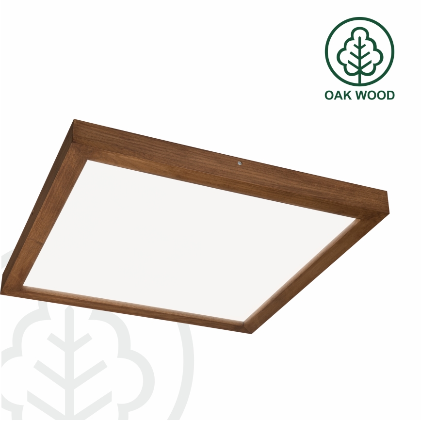 Brilagi - Himmennettävä kylpyhuoneen LED-kattovalaisin WOODY FRAME LED/50W/230V tammi kirsikka 60x60 cm 3000-6000K IP44 + kauko-ohjaus