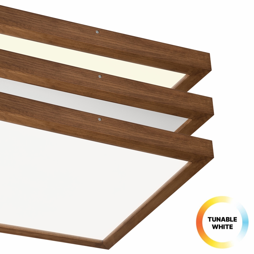 Brilagi - Himmennettävä kylpyhuoneen LED-kattovalaisin WOODY FRAME LED/50W/230V tammi kirsikka 60x60 cm 3000-6000K IP44 + kauko-ohjaus