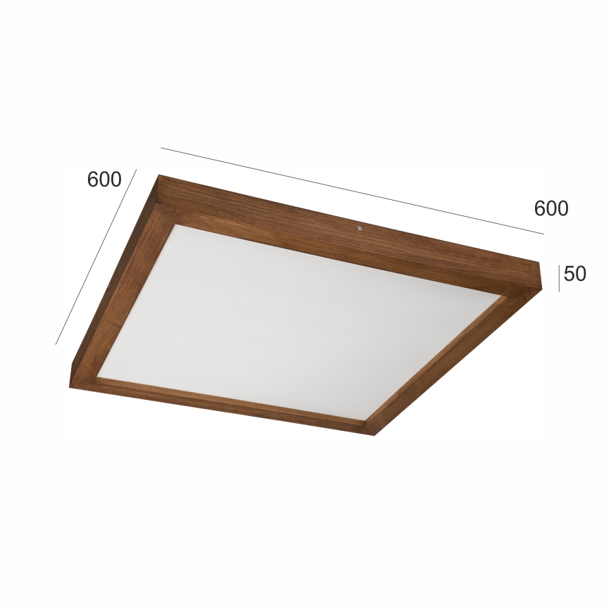 Brilagi - Himmennettävä kylpyhuoneen LED-kattovalaisin WOODY FRAME LED/50W/230V tammi kirsikka 60x60 cm 3000-6000K IP44 + kauko-ohjaus