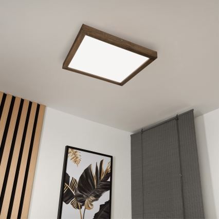 Brilagi - Himmennettävä kylpyhuoneen LED-kattovalaisin WOODY FRAME LED/50W/230V tammi 60x60 cm 3000-6000K IP44 + kauko-ohjaus