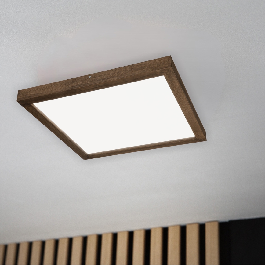 Brilagi - Himmennettävä kylpyhuoneen LED-kattovalaisin WOODY FRAME LED/50W/230V tammi 60x60 cm 3000-6000K IP44 + kauko-ohjaus