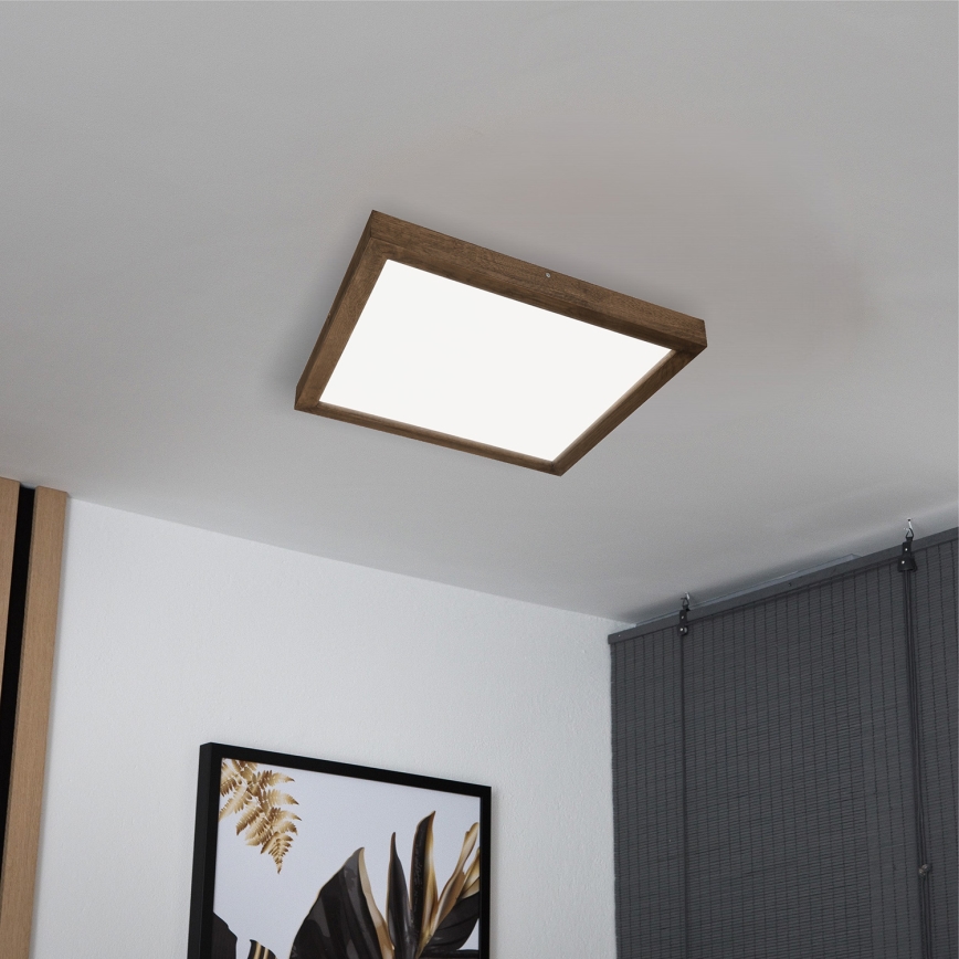 Brilagi - Himmennettävä kylpyhuoneen LED-kattovalaisin WOODY FRAME LED/50W/230V tammi 60x60 cm 3000-6000K IP44 + kauko-ohjaus