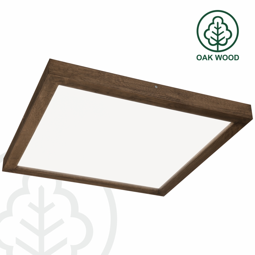 Brilagi - Himmennettävä kylpyhuoneen LED-kattovalaisin WOODY FRAME LED/50W/230V tammi 60x60 cm 3000-6000K IP44 + kauko-ohjaus