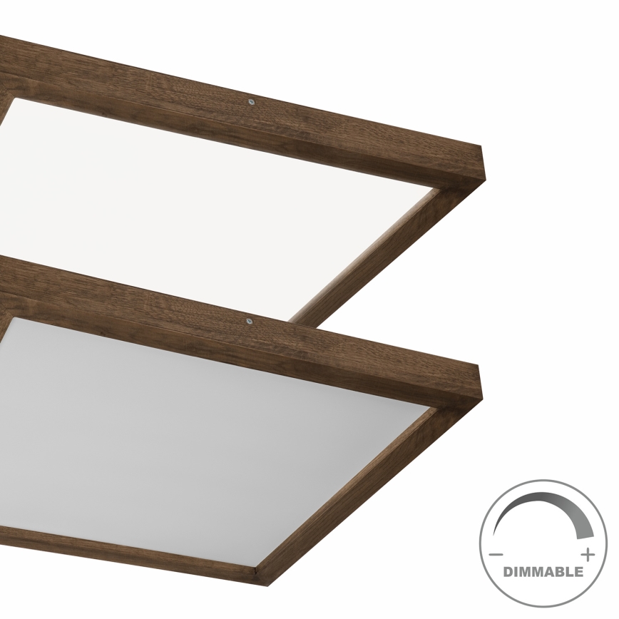 Brilagi - Himmennettävä kylpyhuoneen LED-kattovalaisin WOODY FRAME LED/50W/230V tammi 60x60 cm 3000-6000K IP44 + kauko-ohjaus