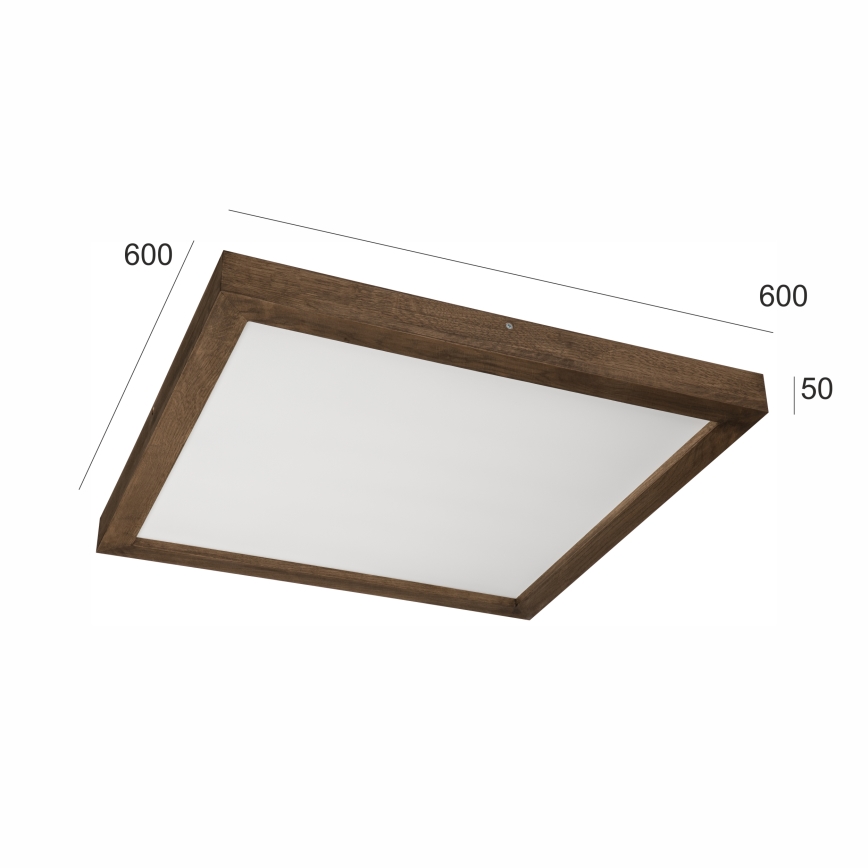 Brilagi - Himmennettävä kylpyhuoneen LED-kattovalaisin WOODY FRAME LED/50W/230V tammi 60x60 cm 3000-6000K IP44 + kauko-ohjaus