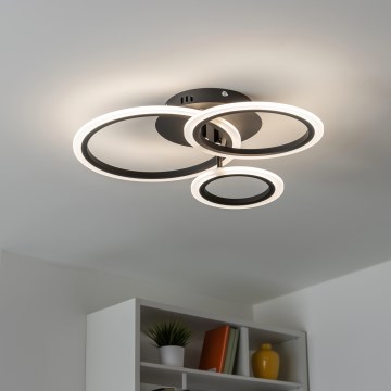 Brilagi - LED-himmennyskattokruunu ORBITS LED/40W/230V 3000-6500K musta + kauko-ohjaus