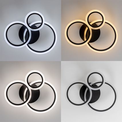 Brilagi - LED-himmennyskattokruunu ORBITS LED/40W/230V 3000-6500K musta + kauko-ohjaus