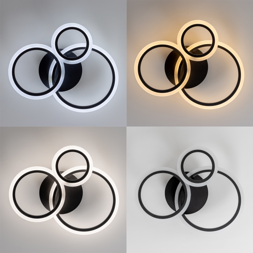 Brilagi - LED-himmennyskattokruunu ORBITS LED/40W/230V 3000-6500K musta + kauko-ohjaus