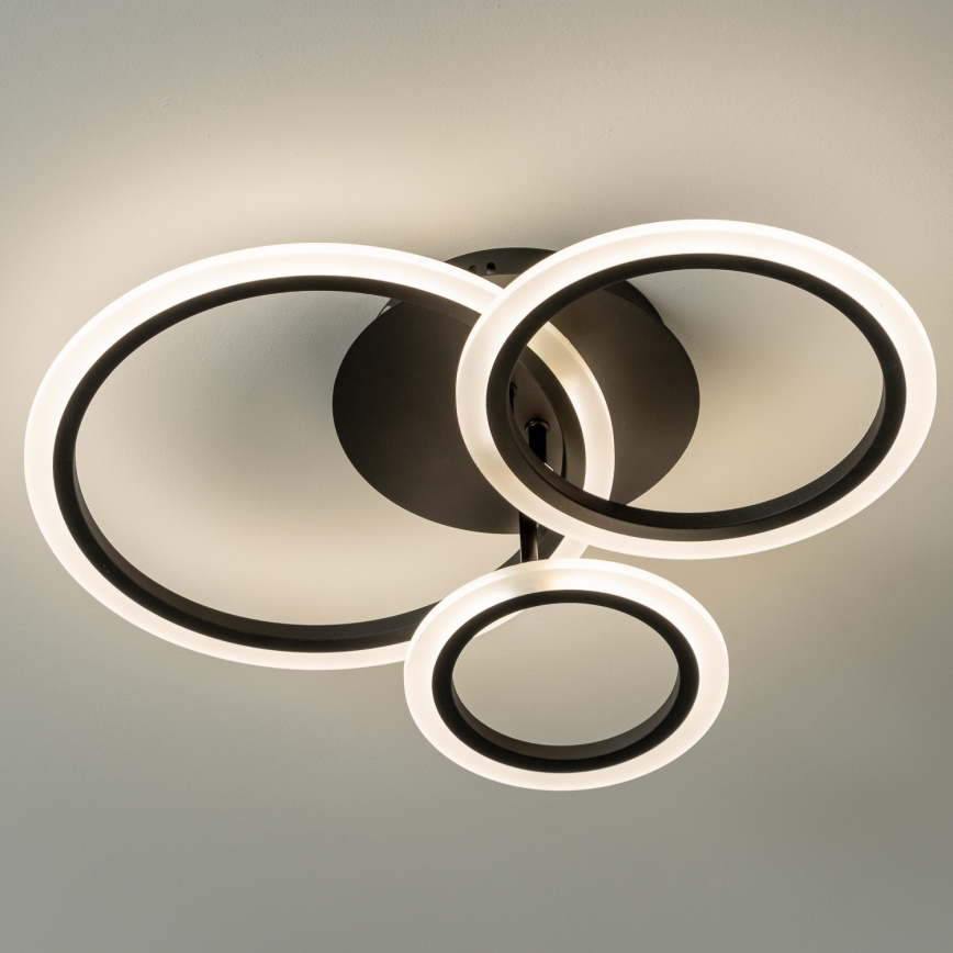 Brilagi - LED-himmennyskattokruunu ORBITS LED/40W/230V 3000-6500K musta + kauko-ohjaus