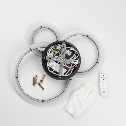 Brilagi - LED-himmennyskattokruunu ORBITS LED/40W/230V 3000-6500K musta + kauko-ohjaus