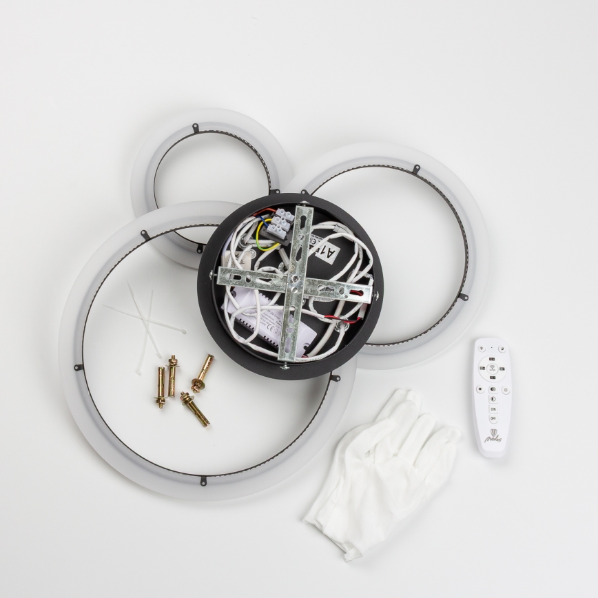 Brilagi - LED-himmennyskattokruunu ORBITS LED/40W/230V 3000-6500K musta + kauko-ohjaus
