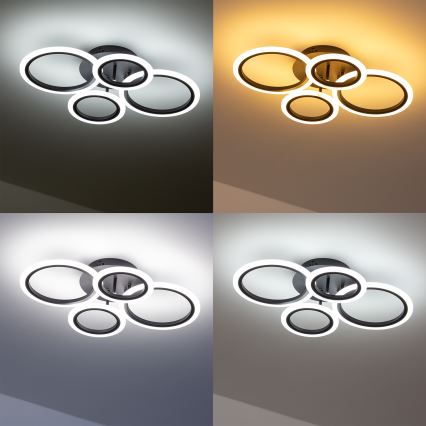 Brilagi - LED-himmennyskattokruunu ORBITS LED/50W/230V 3000-6500K antrasiitti + kauko-ohjaus