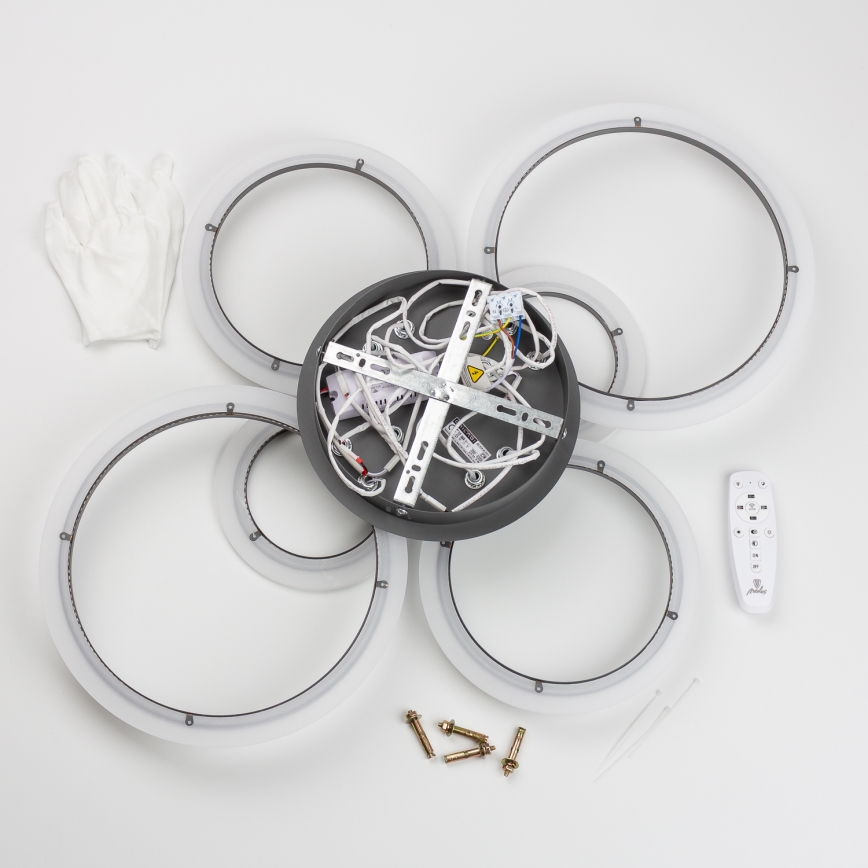 Brilagi - LED-himmennyskattokruunu ORBITS LED/85W/230V 3000-6500K antrasiitti + kauko-ohjaus
