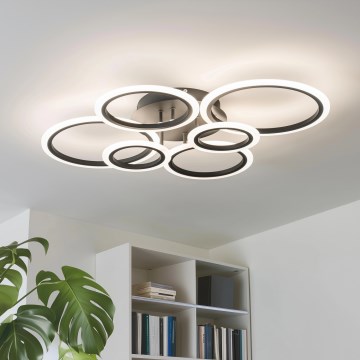 Brilagi - LED-himmennyskattokruunu ORBITS LED/85W/230V 3000-6500K musta + kauko-ohjaus