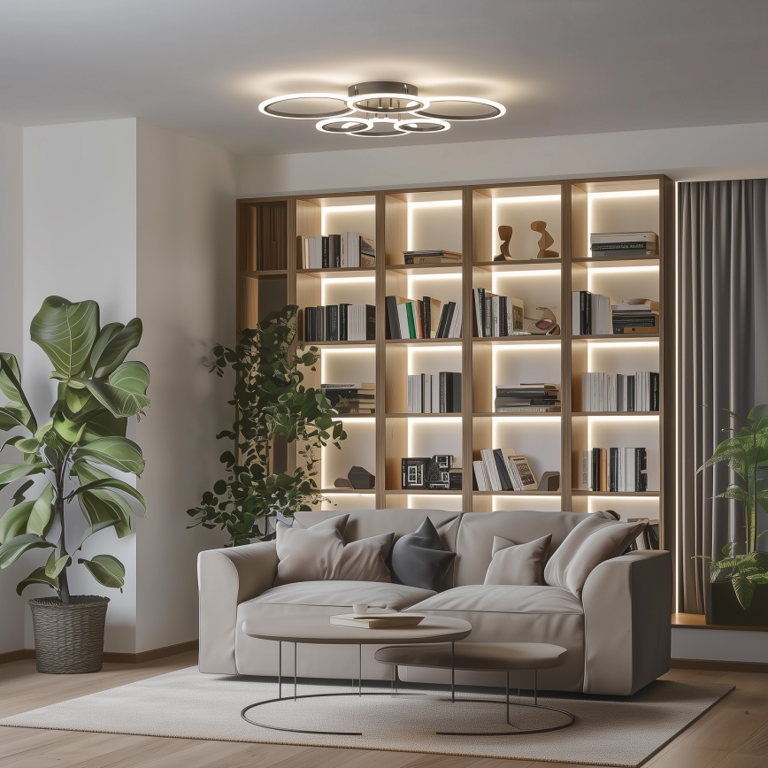 Brilagi - LED-himmennyskattokruunu ORBITS LED/85W/230V 3000-6500K musta + kauko-ohjaus