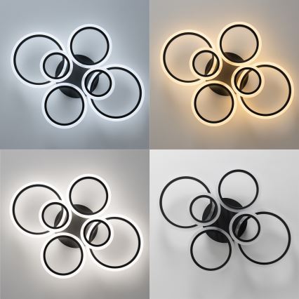 Brilagi - LED-himmennyskattokruunu ORBITS LED/85W/230V 3000-6500K musta + kauko-ohjaus