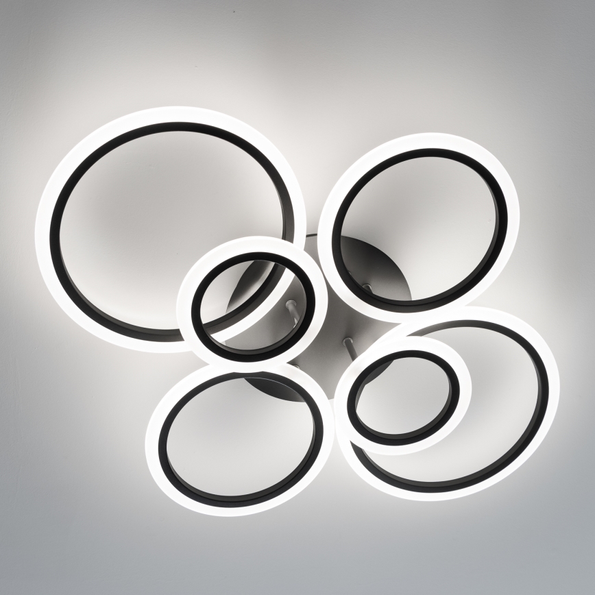 Brilagi - LED-himmennyskattokruunu ORBITS LED/85W/230V 3000-6500K musta + kauko-ohjaus