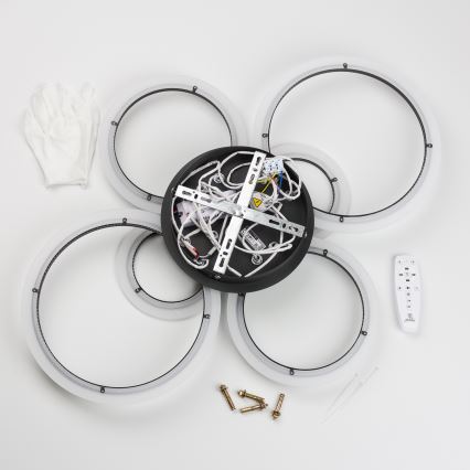 Brilagi - LED-himmennyskattokruunu ORBITS LED/85W/230V 3000-6500K musta + kauko-ohjaus