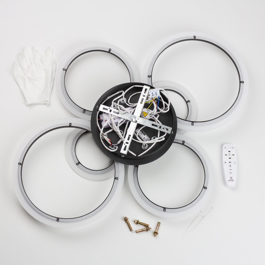 Brilagi - LED-himmennyskattokruunu ORBITS LED/85W/230V 3000-6500K musta + kauko-ohjaus
