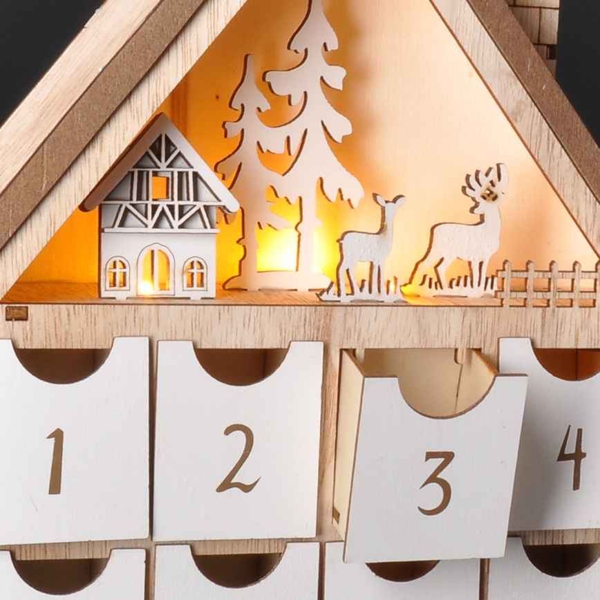 Brilagi - LED-joulukoriste LED/2xAAA adventtikalenteri