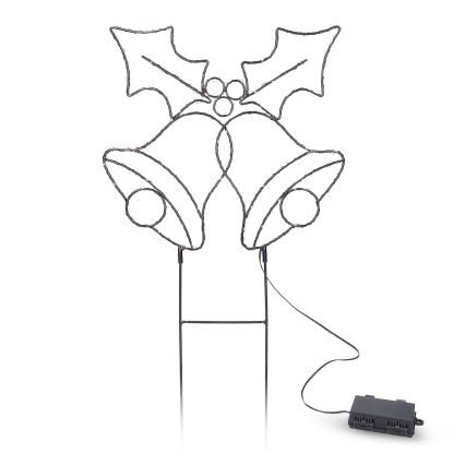 Brilagi - LED-joulukoriste LED/3xAA IP44 kellokoristeet