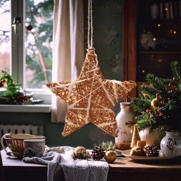 Brilagi - LED-joulukoriste, tähti, 30x28 cm, toimii 2x AA-paristolla