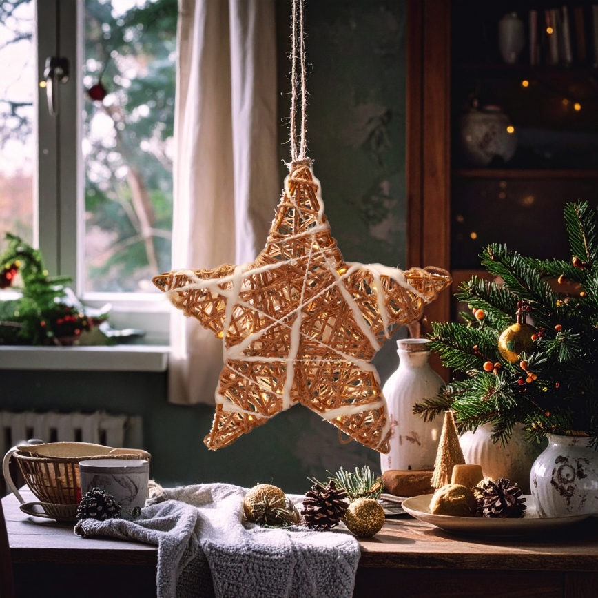 Brilagi - LED-joulukoriste, tähti, 30x28 cm, toimii 2x AA-paristolla