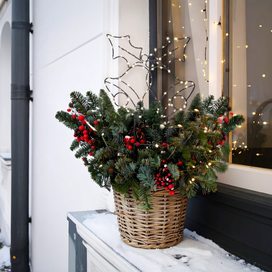 Brilagi - LED-joulukoriste ulkokäyttöön LED/3xAA IP44 55x32 cm, kellot