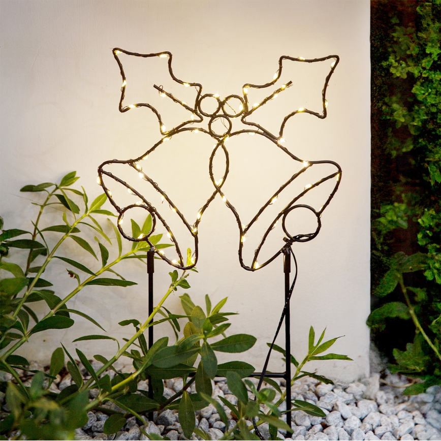 Brilagi - LED-joulukoriste ulkokäyttöön LED/3xAA IP44 55x32 cm, kellot