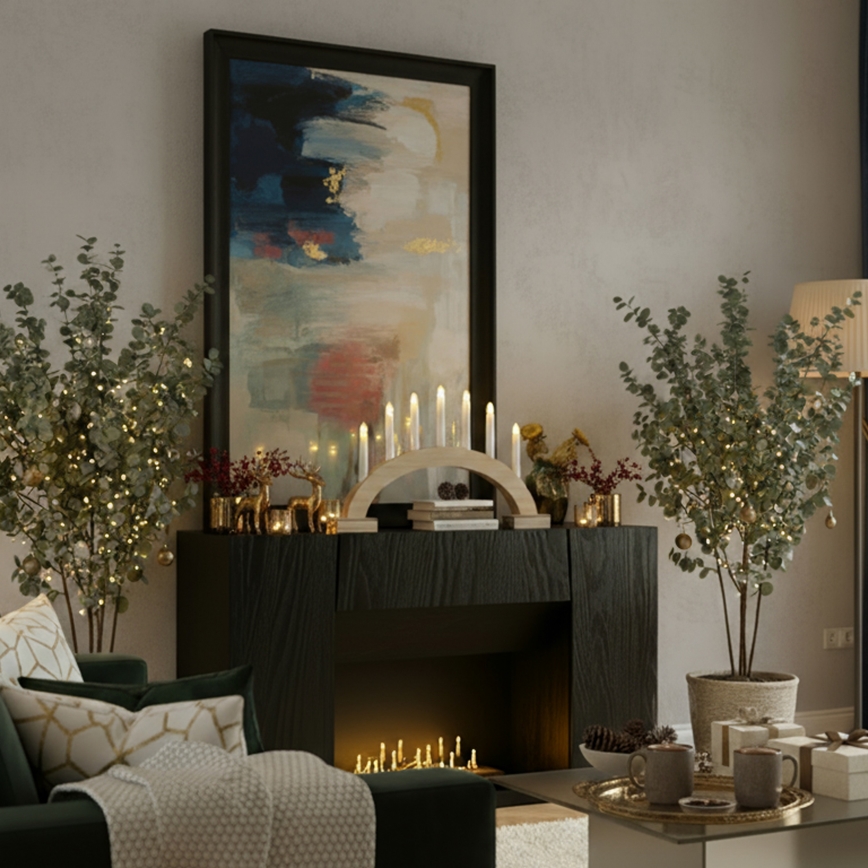 Brilagi - LED joulukynttelikkö 7xLED/2xAA 28x45 cm