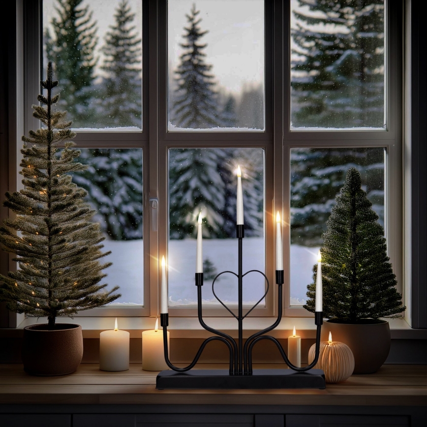 Brilagi - LED-joulukynttilänjalka LED/2xAA musta